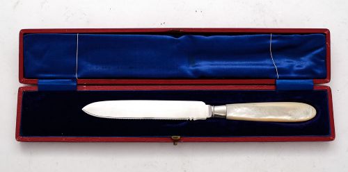Lovely Edwardian Silver Bladed Cake Knife - Sheffield 1910