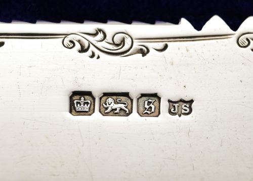 Lovely Edwardian Silver Bladed Cake Knife - Sheffield 1910