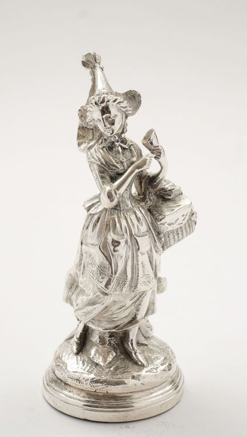 Nice Victorian Silver Plated Welsh Figure/Paperweight - circa 1890