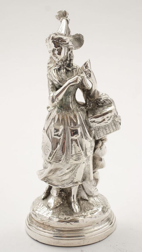 Nice Victorian Silver Plated Welsh Figure/Paperweight - circa 1890