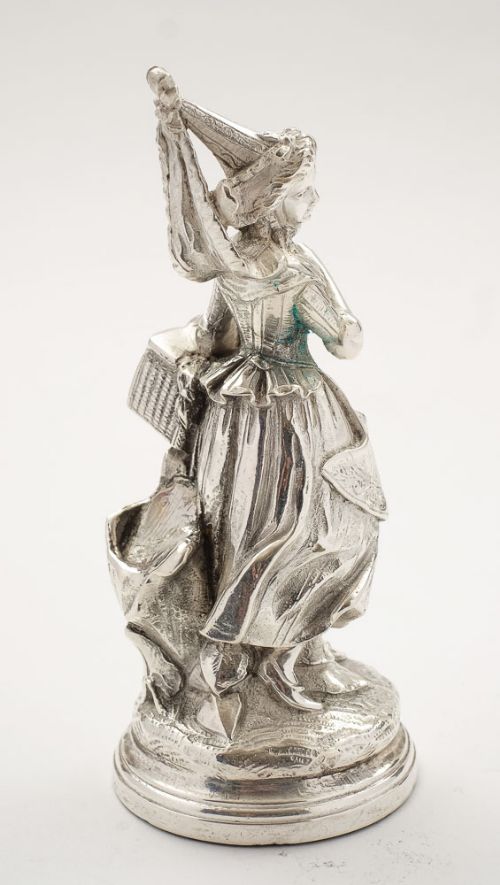 Nice Victorian Silver Plated Welsh Figure/Paperweight - circa 1890