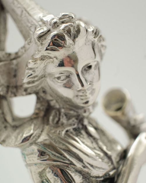 Nice Victorian Silver Plated Welsh Figure/Paperweight - circa 1890