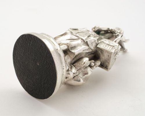 Nice Victorian Silver Plated Welsh Figure/Paperweight - circa 1890