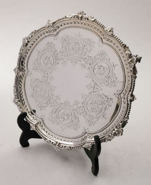 Gorgeous Victorian Silver Plated Salver - 1856