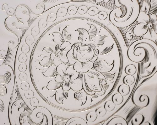 Gorgeous Victorian Silver Plated Salver - 1856