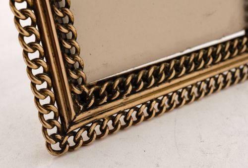 Nice English Pair 1920s Brass Ringed Photo Frames