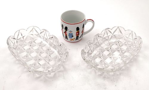 Pair Victorian Cut Glass Serving Dishes - circa 1890