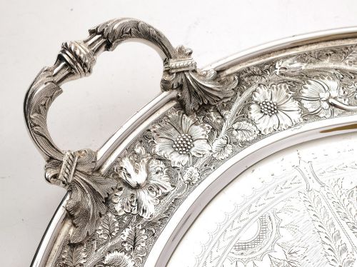 Fabulous Large Victorian Silver Plated Oval Tray - circa 1880