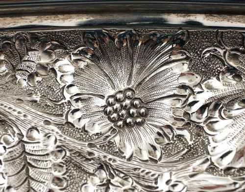 Fabulous Large Victorian Silver Plated Oval Tray - circa 1880