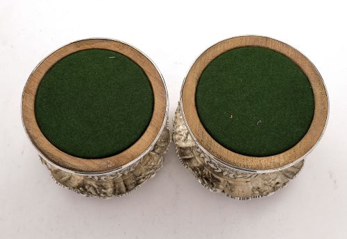 Stunning Pair Victorian Silver Plated Bottle Coaster - circa 1880