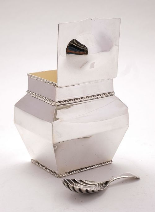 Good Edwardian Silver Plated Tea Caddy - circa 1905