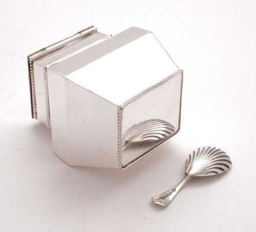 Good Edwardian Silver Plated Tea Caddy - circa 1905