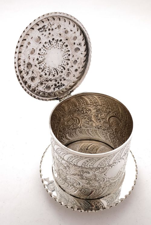 Fabulous Victorian Silver Plated Biscuit Box - Circa 1890