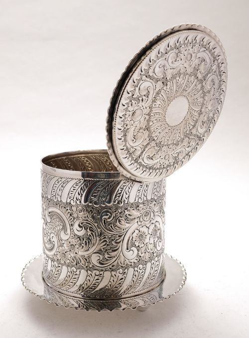 Fabulous Victorian Silver Plated Biscuit Box - Circa 1890