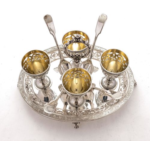 Gorgeous Elkington George V Silver Plated Egg Cruet - 1914