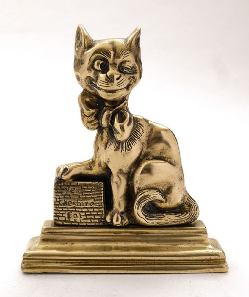 Unusual 1920s Brass CAT Doorstop