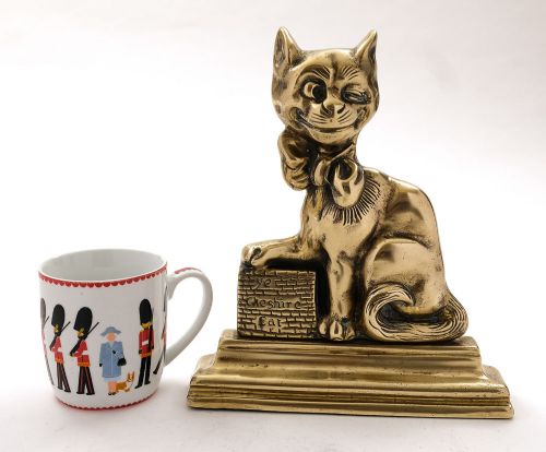 Unusual 1920s Brass CAT Doorstop