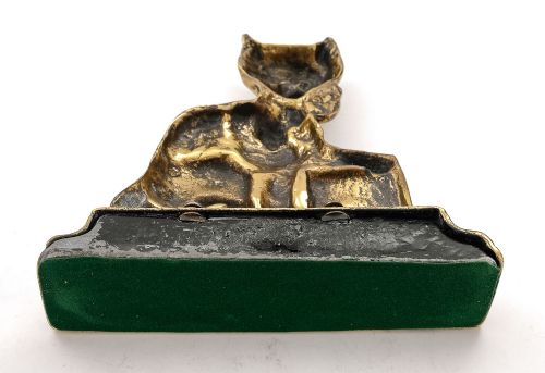 Unusual 1920s Brass CAT Doorstop
