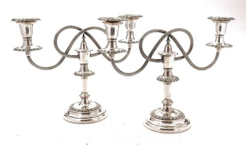 Beautiful Pair Silver Plated Candelabra - circa 1890