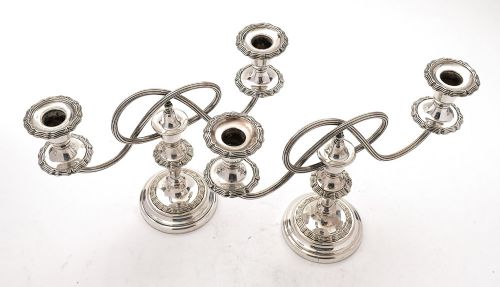Beautiful Pair Silver Plated Candelabra - circa 1890