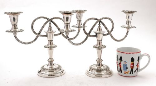 Beautiful Pair Silver Plated Candelabra - circa 1890