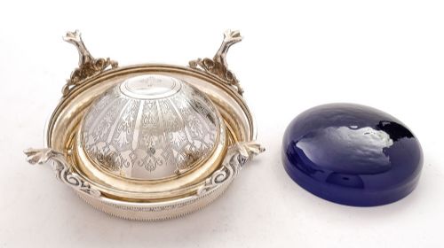 Nice Victorian Silver Plated Roll Over Butter Dish - 1878