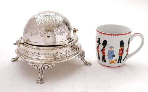 Nice Victorian Silver Plated Roll Over Butter Dish - 1878