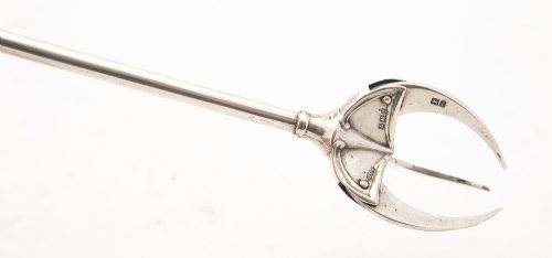 Unusual Edwardian Silver Olive Picker - Birmingham 1908