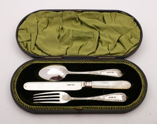 Gorgeous Silver Victorian Christening Set - Sheffield 1899