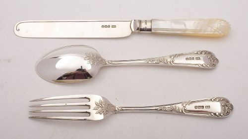 Gorgeous Silver Victorian Christening Set - Sheffield 1899