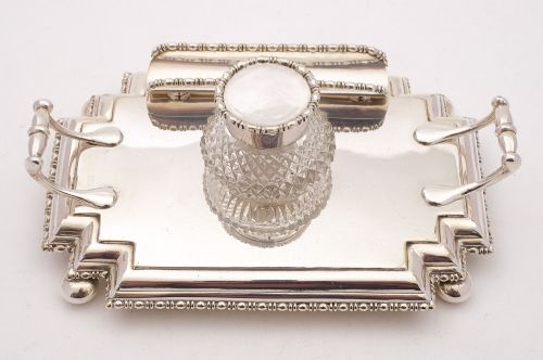 Fabulous Edwardian Silver Plated Ink Stand - circa 1905