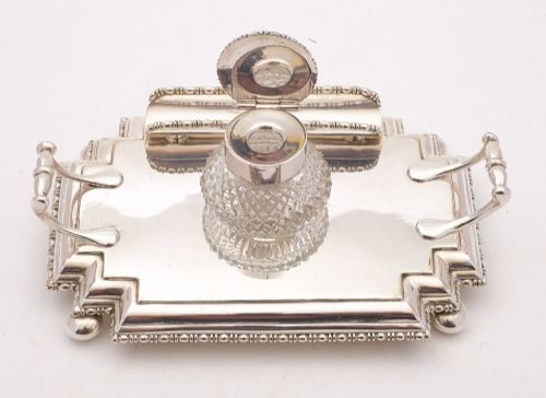 Fabulous Edwardian Silver Plated Ink Stand - circa 1905
