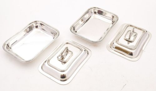 Good Pair Edwardian Asprey Silver Plated Entree Dishes - circa 1905