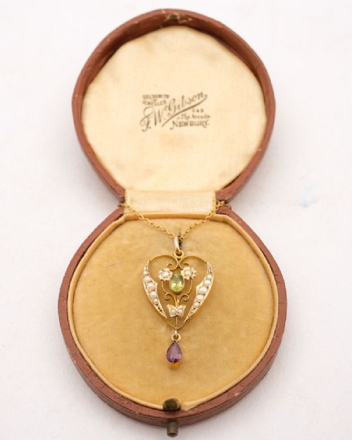 Fabulous Gold Suffragette pendant on Gold Chain - Circa 1910