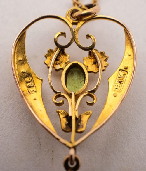 Fabulous Gold Suffragette pendant on Gold Chain - Circa 1910
