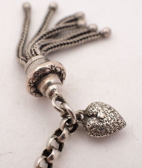 Nice Fancy Edwardian Silver Watch Chain - Birmingham 1904