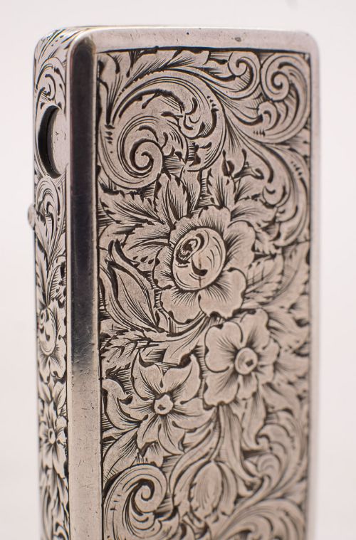 Rare Victorian Silver Vesta Case & Cigar Cutter - London 1856