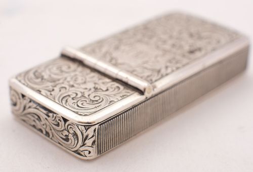 Rare Victorian Silver Vesta Case & Cigar Cutter - London 1856