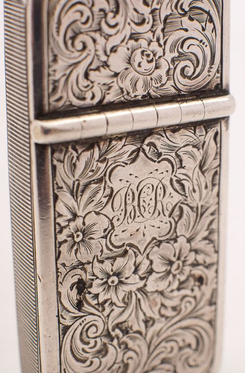 Rare Victorian Silver Vesta Case & Cigar Cutter - London 1856