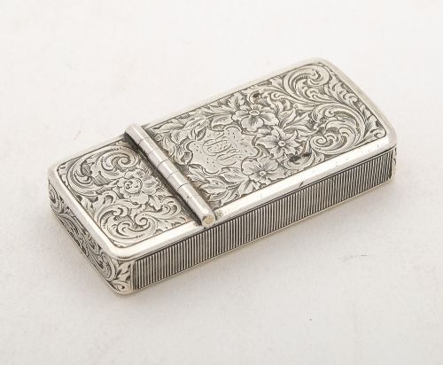 Rare Victorian Silver Vesta Case & Cigar Cutter - London 1856