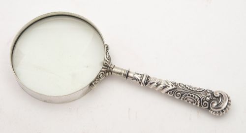 Nice Victorian Silver Handled Magnifying Glass - Birmingham 1890