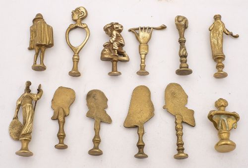 Unusual Collection of Twelve Brass Pipe Tampers - circa 1920