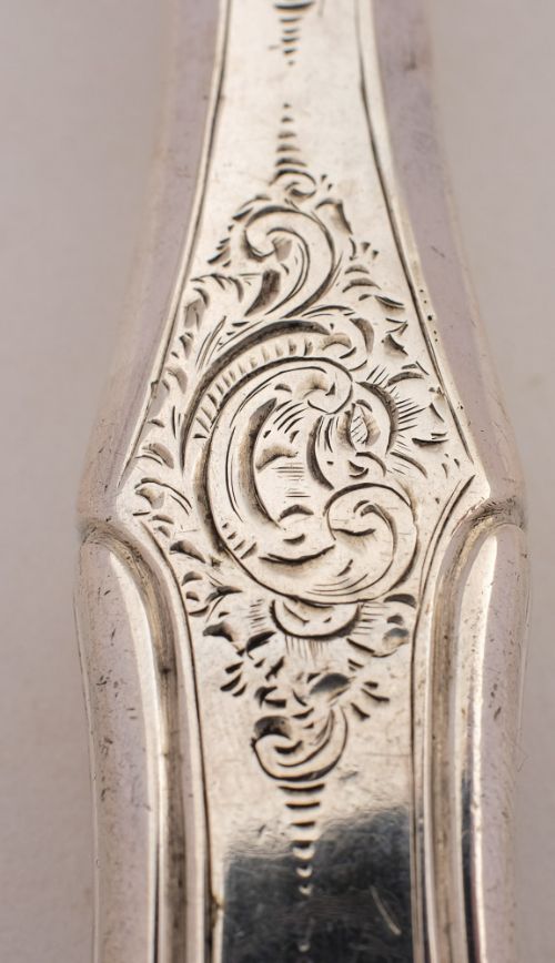 Lovely Pair Dutch Silver Salad Servers - 1855