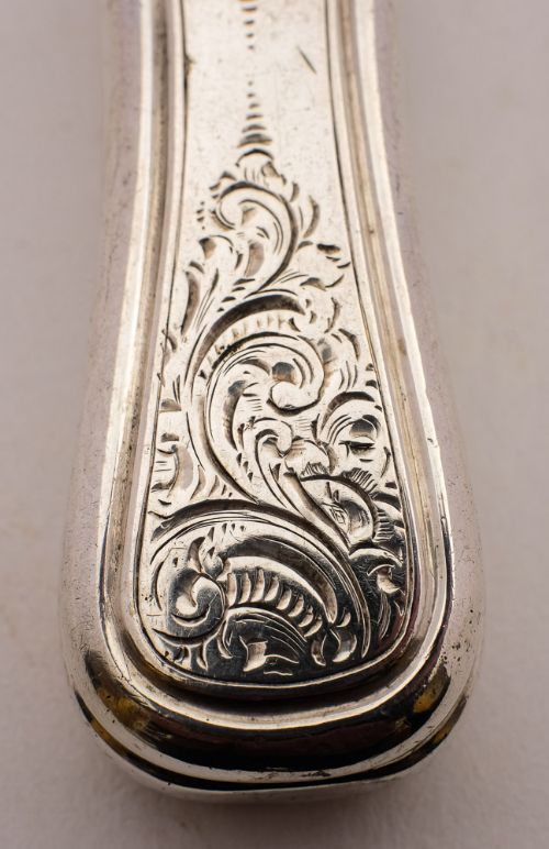 Lovely Pair Dutch Silver Salad Servers - 1855