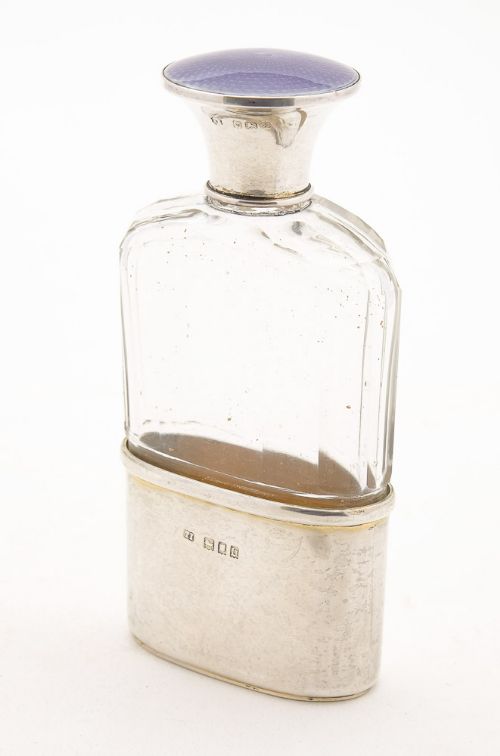Lovely George V Silver Hip Flask - London 1917