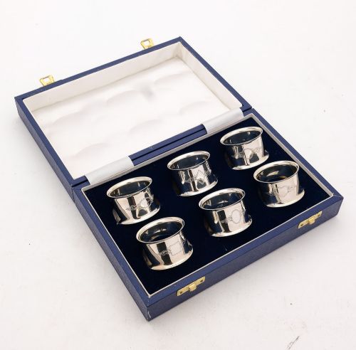 Gorgeous Cased Set of Six Napkin Rings - circa 1930