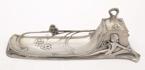 Fabulous Pewter WMF Art Nouveau Ink Stand - circa 1900