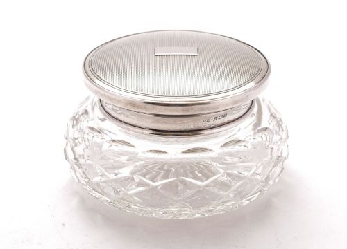 Nice Vintage Silver Mirror Lidded Jar - Birmingham 1964