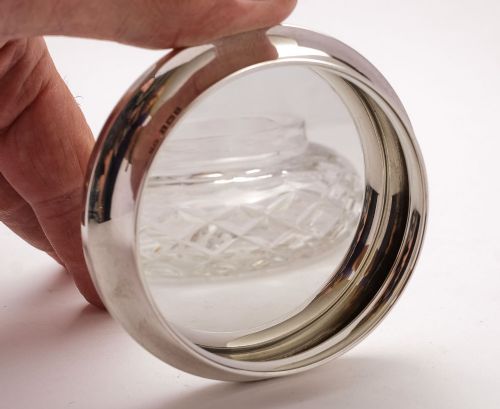 Nice Vintage Silver Mirror Lidded Jar - Birmingham 1964