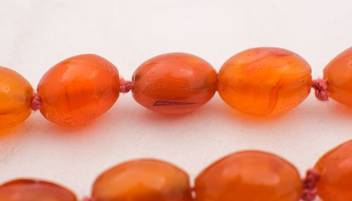 Nice 26" Cornelian Bead Necklace - circa 1920
